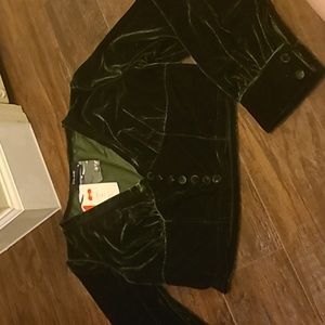 Velvet Green Longsleeve Crop Top